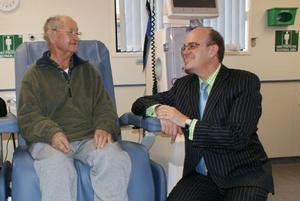Photograph of Health Minister Tony Ryall with Bruce Gardiner, a local Gisborne resident who receives treatment in the new dialysis unit.